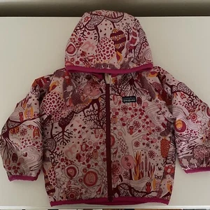 Patagonia Toddler Woodland Owl Reversible Puff Ball Hoodie Full Zip Size 18-24M - Picture 1 of 12