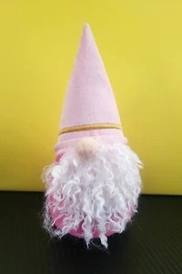 Bearded Gnome Pink Stuffed Bean Bottom 8” Santa Plush Stuffed Animal - Picture 1 of 4