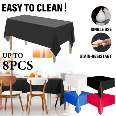 Plastic Table Cloth Rectangle Tablecover 137x274cm Single use Colour Party - image 1 of 4