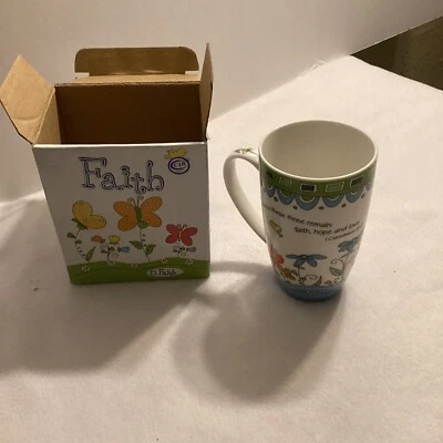 Christian Art Gifts Coffee Mug/Cup “FAITH” 1st. Cor. 13:13  New In Box - Image 1 of 4