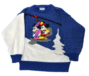 Suéter De Colección Sunday Comics Mickey Minnie Esquí Feo Navidad Talla Mediana DAMAS - Imagen 1 de 10