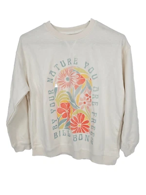 Moletom feminino BILLABONG tamanho médio floral branco novo com etiquetas - Imagem 1 de 4