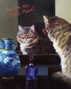 Poster Stampa Arte Gatto Affermazione 4 di Lucia Heffernan 12x15 - Foto 1 di 1