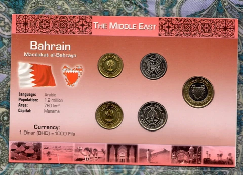 Littleton World Coin Set Bahrain UNC 10,25,50,100 Fils 2010 5 Fils 2011 Cover
