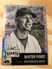 BUSTER POSEY 2022 Topps Chrome Platinum B&W Mini Diamond Refractor #155 Giants
