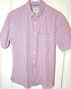 Jos. A. Bank Seersucker Shirt Plaid Check Men's Medium Tailored Fit Nearly New - Picture 1 of 6