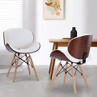 Set Of 2 Walnut Chairs Mid-Century Dining Chairs Upholstered Living Room Chairs