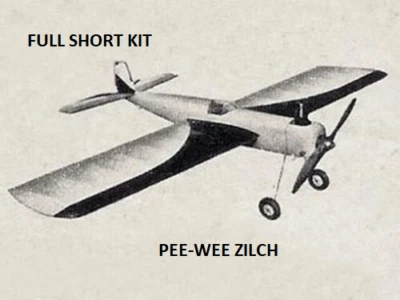 FULL SHORT KIT Jim Saftig PEE-WEE ZILCH 32" WS Control Line Stunt Model Airplane - Image 1 of 4