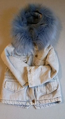 Chaqueta de Invierno Alex Nova Niñas 2T Azul Denim Con Piel Sintética Azul  Foto 1 de 4