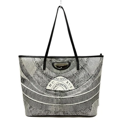 Echte GATTINONI - Schultertasche weiß schwarz PVC Leder - Bild 1 von 4