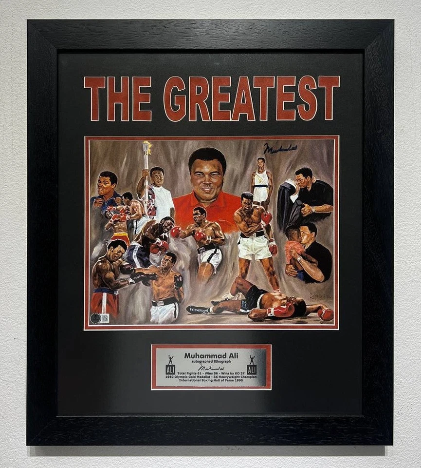 Muhammad Ali signiert  Lithographie Beckett COA hand signed framed The Greatest - Bild 1 von 4