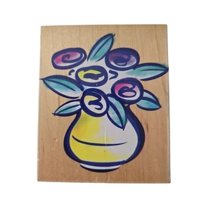 Hero Arts Design Prints H1460 Flowers with Vase Rubber Stamp Cling Mount 4" - Picture 1 of 6