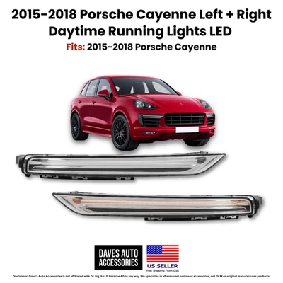 Porsche Cayenne 2015-2018 LED DRL Set Left Right 958.2 OEM Lights - Image 1 of 4
