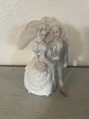 Decoración de pastel de porcelana para novios, boda vintage Enesco 1988 Foto 1 de 4