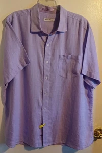 Chemise homme Tommy Bahamas taille XL boutonnée coupe décontractée lavande violet logo marlin - Photo 1/13