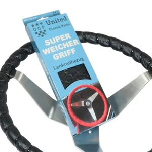 Oldtimer Lenkradbezug Lenkradüberzug schwarz für Lenkrad mit 40 bis 42 cm  - Bild 1 von 6