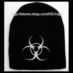 Cappello Beanie Tribale Sci Skate Snowboard simbolo pericolo biologico - Foto 1 di 1