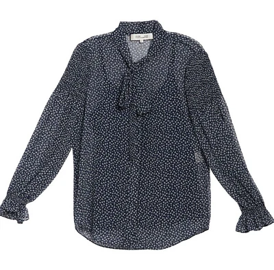 NUEVO CON ETIQUETAS Blusa Diane von Furstenberg DVF Floral Cuello Atado para Oficina Todos los Días Mediana Foto 1 de 4