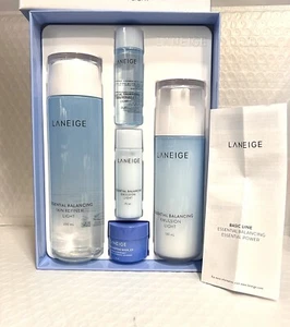 Juego de equilibrio esencial Laneige luz 5 piezas: emulsión, refinador de piel, máscara de agua nuevo en caja - Imagen 1 de 7