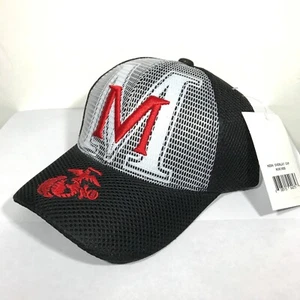 new MARINES HAT mesh 3D white black red letter M corps usa snapback men/women - Picture 1 of 8