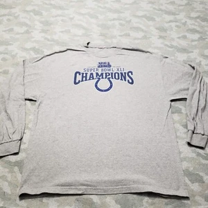 Indianapolis Colts Super Bowl XLI Champions Shirt Mens XL Gray Long Sleeve - Picture 1 of 8