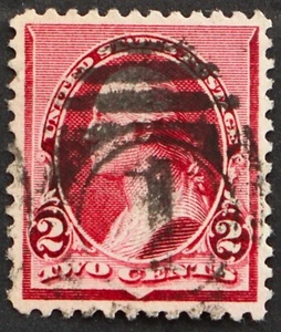 U.S. Used #219D 2c Washington, XF - Superb. Lovely "1" Duplex Cancel. A Gem! - Picture 1 of 2