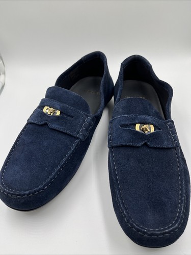 Mocassini Versace blu taglia 40 campione da pavimento