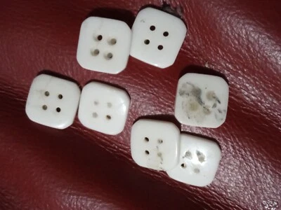Four white Square Buttons With Four Holes Number 10 - Image 1 of 3