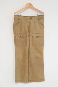 Moschino Cheap and Chic Vintage Wmns Beige Leather Pants Size UK14 Made in Italy - Picture 1 of 16