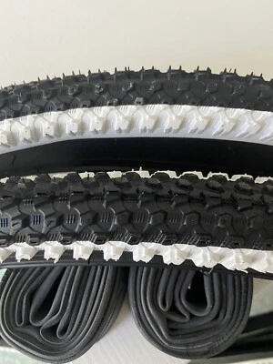 2 Copertoni  26 X 2.10 + 2 Camere d'aria Bici 26" MTB Mountain Bike BIANCONERI - Immagine 1 di 3
