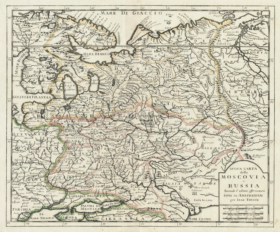 Antique Map "Nuova Carta della Moscovia o Russia" Albrizzi - Tirion, 1740 - Image 1 of 4