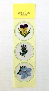 Real Flowers Scrapbook Stickers Floral Yellow Purple Blue Green #7 - Picture 1 of 1