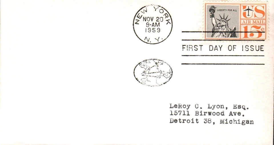 STATUE OF LIBERTY #C58 15¢ JAN 13 1961 BUFFALO NY FIRST DAY COVER FDC (FDC) BX7 - Image 1 of 1