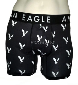 NWT AMERICAN EAGLE OUTFITTERS MENS 6" EAGLES FLEX TRUNK BLACK BOXER BRIEFS - Picture 1 of 1