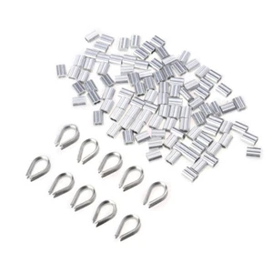 50 Pcs Wire Rope Chuck Aircraft Cable Clamps Assortment Kit Clip - Imagen 1 de 12