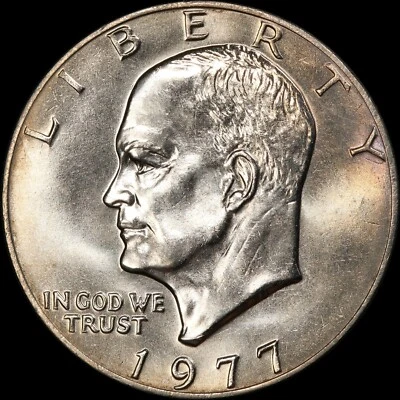 1977 P Eisenhower Dollar About Uncirculated US Mint Coin IKE - Image 1 of 3