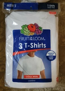 Fruit Of The Loom Mens White Crew Neck T Shirt 3 Pk 2006 Med 38-40 New - Picture 1 of 6