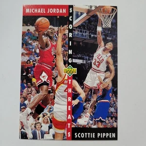 1992-93 Upper Deck Michael Jordan Scottie Pippen #62 Scoring Threats HOF Bulls - Picture 1 of 2