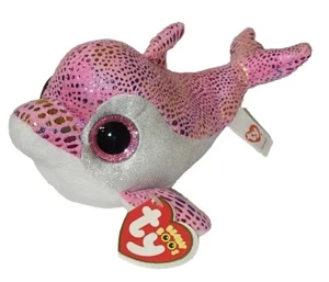 Ty Beanie Boos - SPARKLES the Pink Dolphin 6" NEW MWMTs Plush Stuffed Animal Toy - Picture 1 of 11