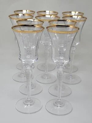 Juego de 10 copas de vino Jamestown con adornos dorados transparentes de MIKASA hechas a mano en Austria  Foto 1 de 4