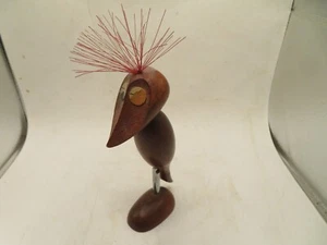 Vintage Carved Crow Figurine on Stand Bottle Opener 8" DENMARK - Picture 1 of 5
