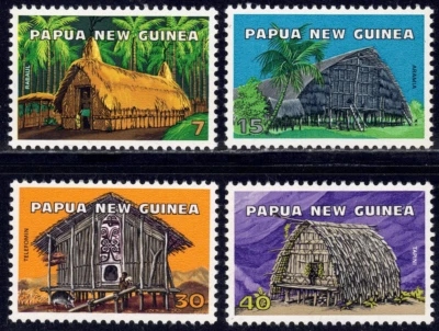 1976 Papua  New Guinea SC# 433-436 - Houses - M-H  - Image 1 of 2