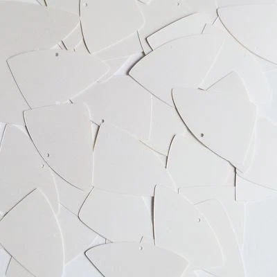 Fishscale Fin Sequin 1.5" Cream Vanilla Opaque Satin Pearl Couture Paillettes - Image 1 of 2