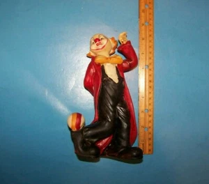 Ceramic Clown Figurine 8" Clown with Ball On Foot - Picture 1 of 5