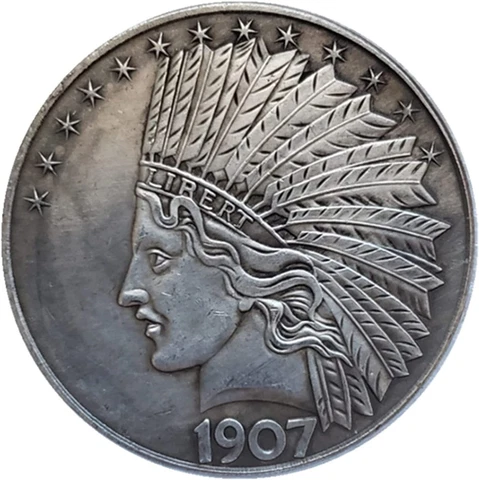 1907 Morgan Indian Head Ten Dollars Coin,Great American Commemorative Old Coins Cover