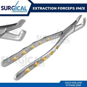 Fórceps de extracción de acero inoxidable de alta resistencia #M/X - agarre de pitón hueco dorado talla alemana - Imagen 1 de 3
