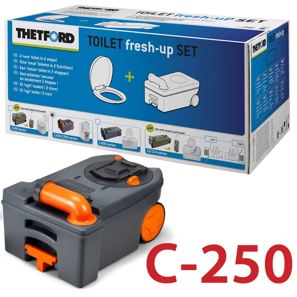 THETFORD FRESH UP SET C250/C260 CASSETTE CAMPING ABWASSER FÄKALIENTANK REINIGER - Bild 1 von 1