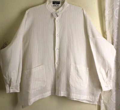 NWT Eskandar 0 28" French Creamy White Linen Hi-Low Chic Jacket Blazer Fabulous - Image 1 of 4