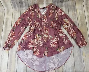 Torrid Button Up Floral Blouse Top Women Size 1X Multicolor V-neck Long Sleeve - Picture 1 of 14