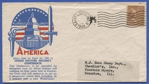 US 1946 1.5c Prexy  solo on United Nations Security Conference  cachet envelope - Picture 1 of 1